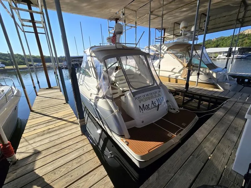 Slide: The Image of 2008 Formula 37 PC yacht docked at marina under canopy. - 10