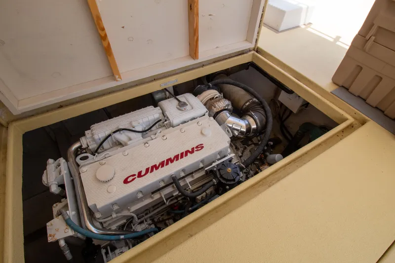 Slide: The Image of Cummins engine in 2008 Chesapeake 48 Deadrise boat, detailed view. - 41