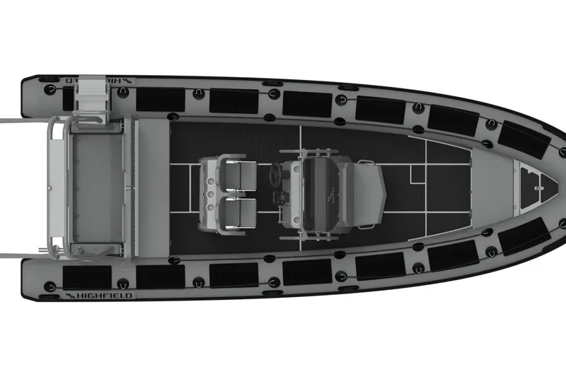 Slide: The Image of Top view of Highfield Patrol 860 boat, 2026 model. - 10