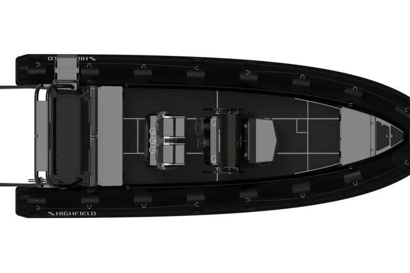 Slide: The Image of Aerial view of Highfield Patrol 860 boat, 2026 model. - 9