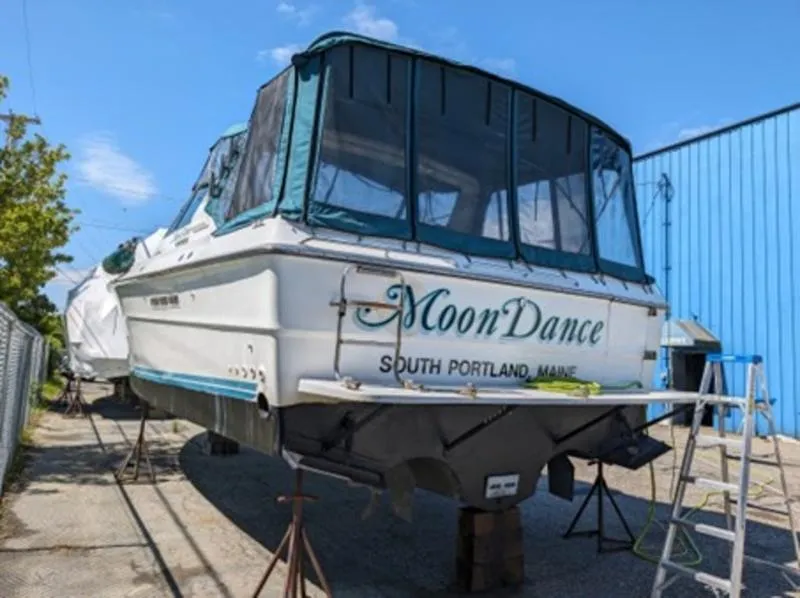 Slide: The Image of 1989 Sea Ray 390 Express Cruiser "MoonDance" docked in South Portland, Maine. - 4