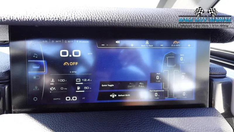 Slide: The Image of 2025 Nautique Super Air Nautique GS22 digital dashboard display. - 25