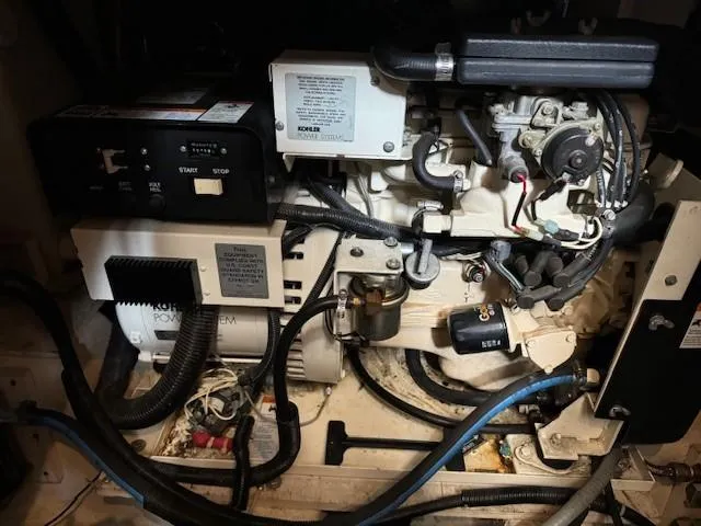 Slide: The Image of Engine compartment of a 2001 Carver 396 Motoryacht with Kohler power system. - 19