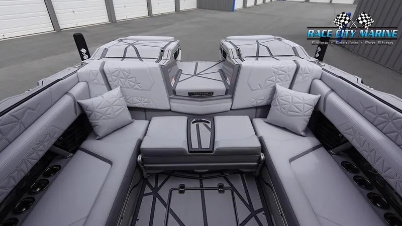 Slide: The Image of Luxurious interior of 2025 Nautique Super Air Nautique G25 Paragon boat. - 16