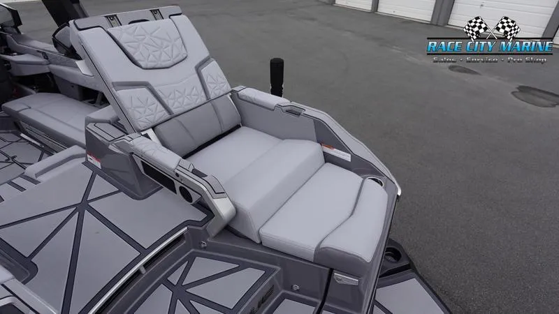 Slide: The Image of 2025 Nautique Super Air Nautique G25 Paragon boat interior with luxurious seating. - 17