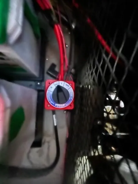 Slide: The Image of Battery switch and wiring in 2009 Glastron GT205 boat. - 5