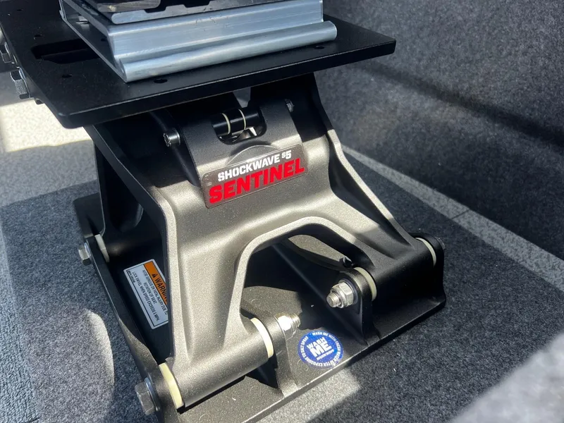 Slide: The Image of Shockwave Sentinel seat mount in 2024 Thunder Jet 24 Alexis Pro boat. - 24