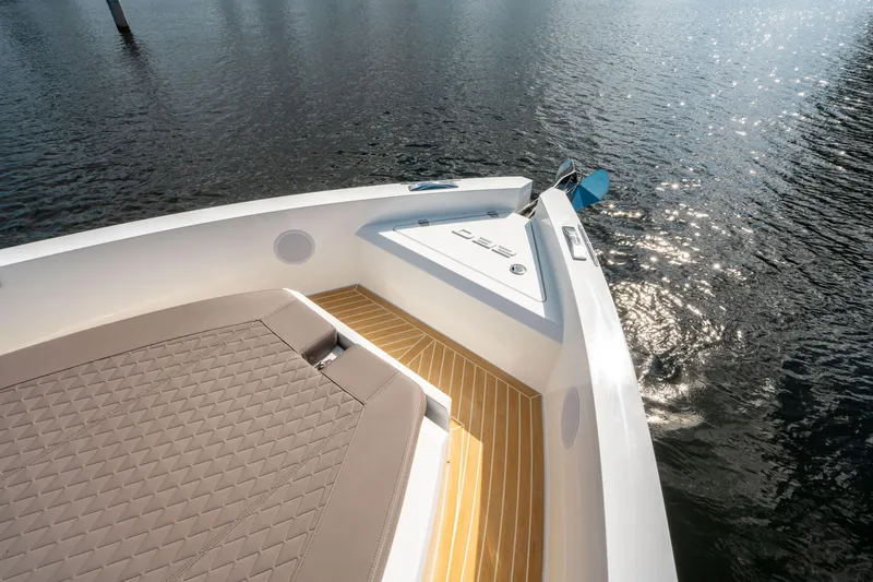 Slide: The Image of 2025 De Antonio Yachts D32 OPEN bow with sun pad, on sparkling water. - 39