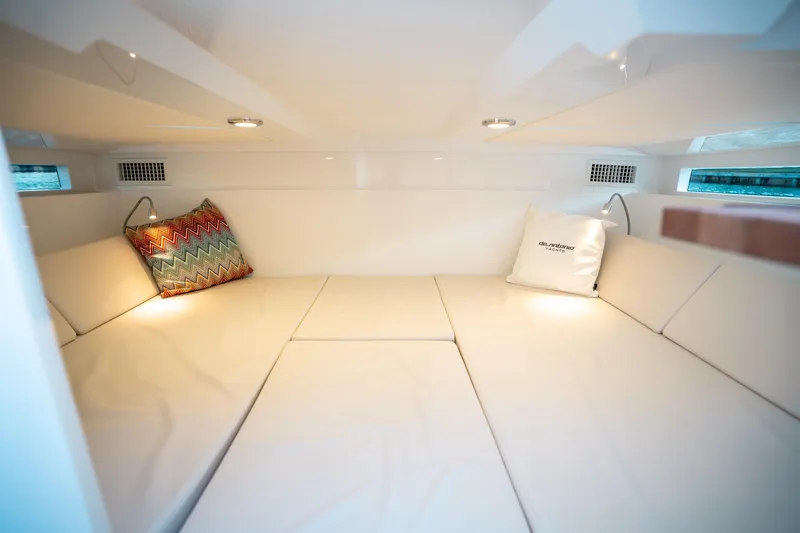 Slide: The Image of Luxurious interior cabin of 2025 De Antonio Yachts D32 OPEN with cozy seating. - 48