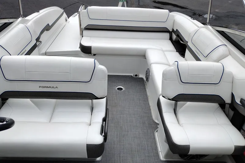 Slide: The Image of 2016 Formula 270 Bowrider interior with white leather seating and modern design. - 22