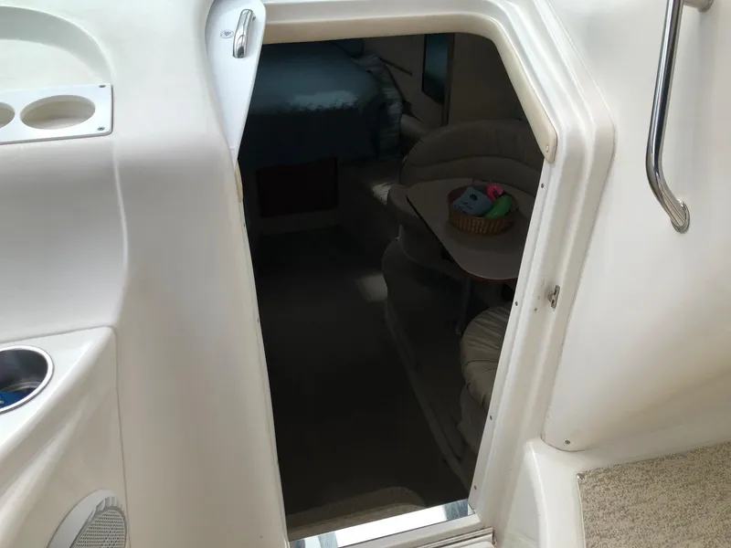 Slide: The Image of Interior view of 2001 Sea Ray 340 Sundancer cabin entrance. - 16