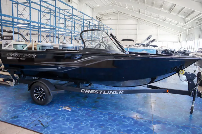 The Image of 2025 Crestliner 1850 Super Hawk WT JS boat in showroom, side view. - 0