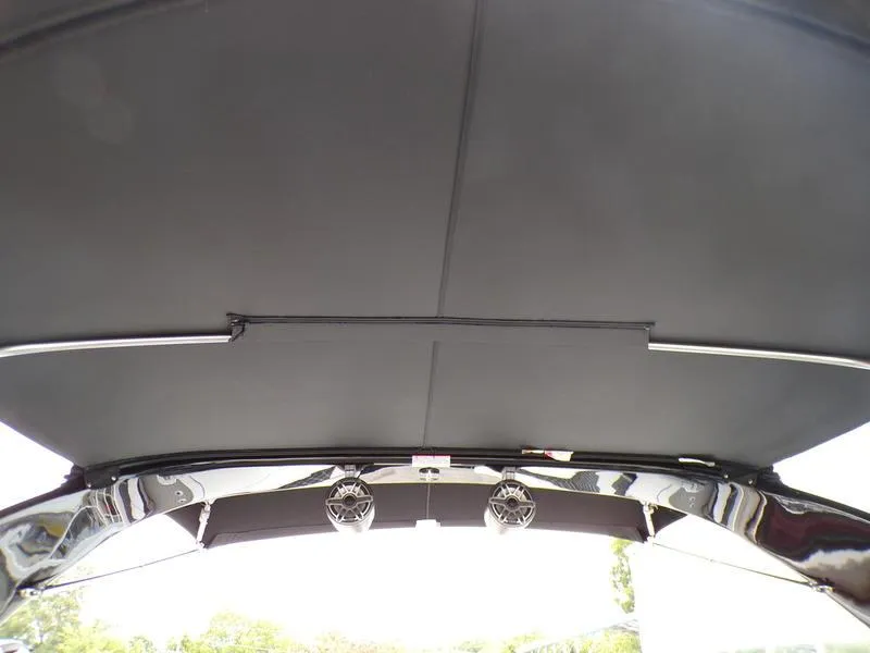 Slide: The Image of 2025 Godfrey Sanpan 2700 DFLW boat canopy interior view. - 22