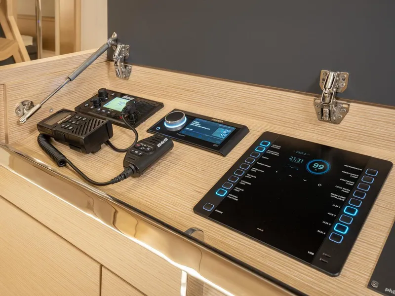 Slide: The Image of Control panel of 2025 Hanse 510 yacht with advanced navigation and communication systems. - 17