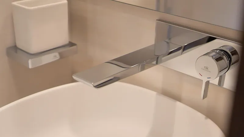 Slide: The Image of Modern bathroom faucet in Fountaine Pajot Thira 80 yacht, 2025 model. - 26