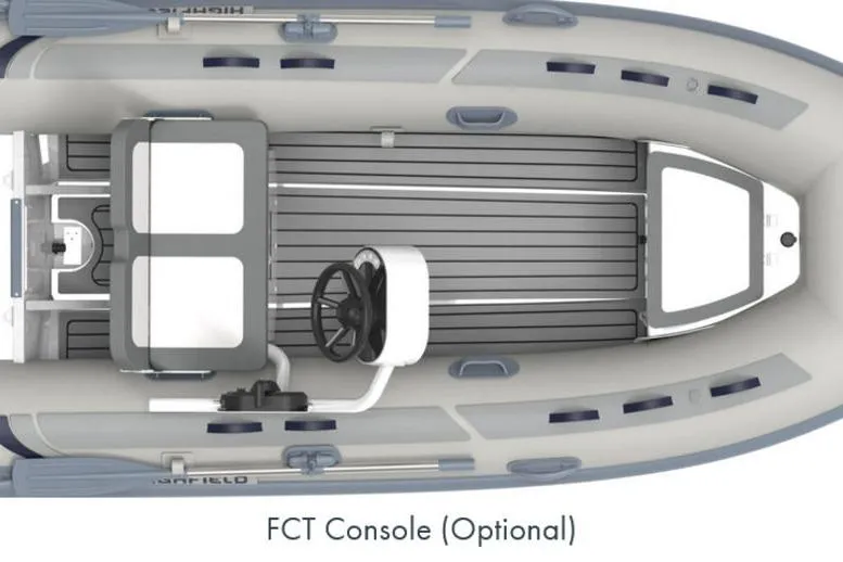 Slide: The Image of 2025 Highfield CL360 boat interior with optional FCT console, top view. - 3