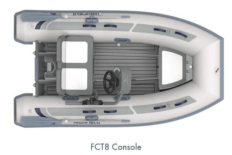 Slide: The Image of 2025 Highfield CL340 boat with FCT8 console, top view. - 4