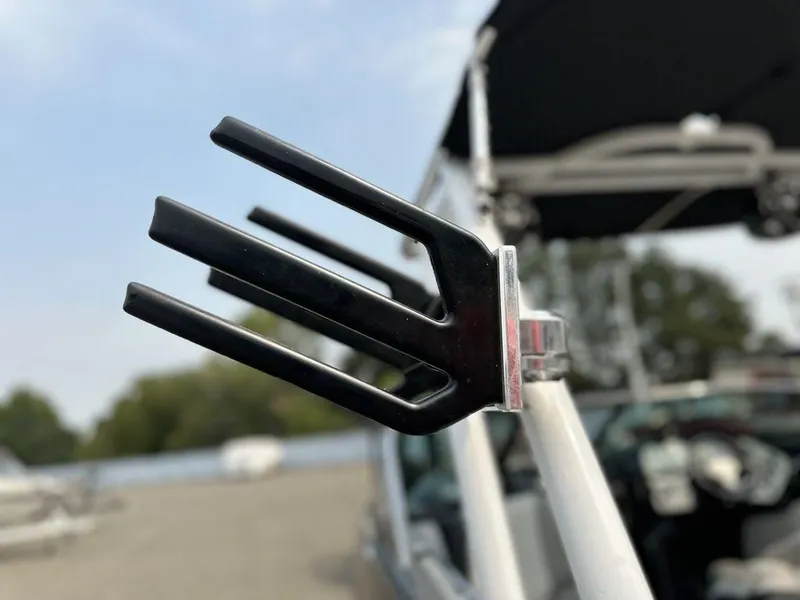 Slide: The Image of Close-up of a 2016 Sanger 237LTZ boat accessory against a blurred background. - 18