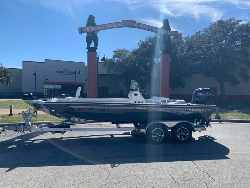 The Image of 2024 Ranger RB200 boat on trailer in front of Tracker Country entrance. - 0