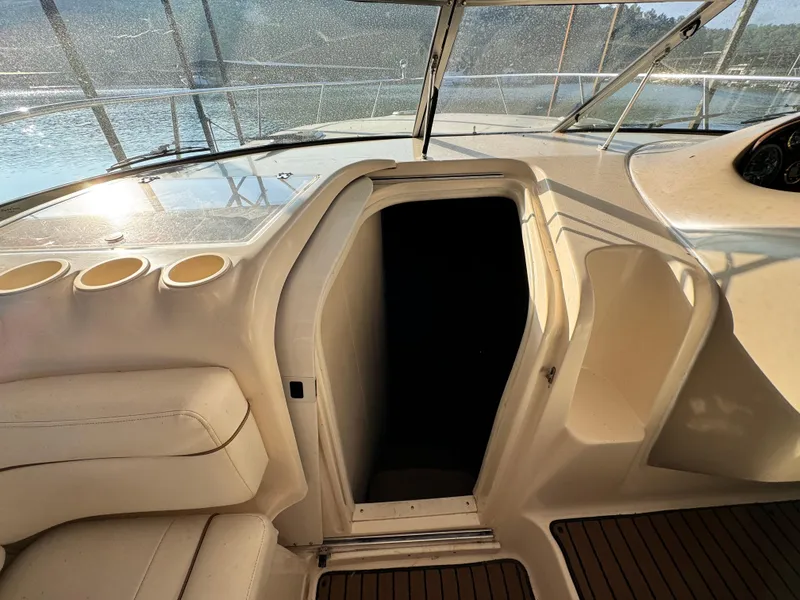 Slide: The Image of Interior view of 2002 Rinker Fiesta Vee 342 boat cabin entrance. - 38