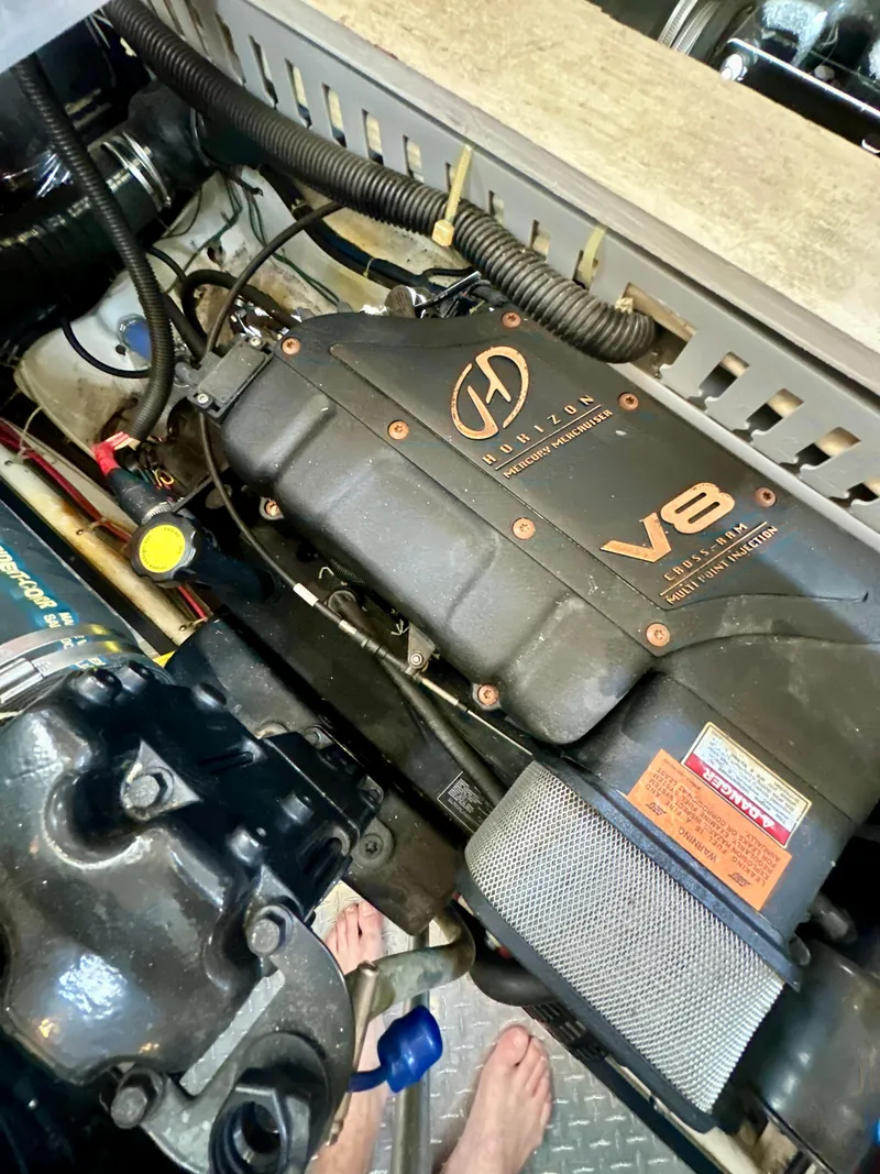 Slide: The Image of Engine compartment of a 2000 Carver 396 Motor Yacht with V8 engine. - 33