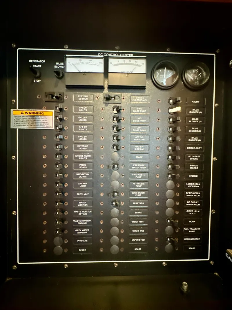 Slide: The Image of Electrical control panel of a 2000 Carver 396 Motor Yacht. - 36