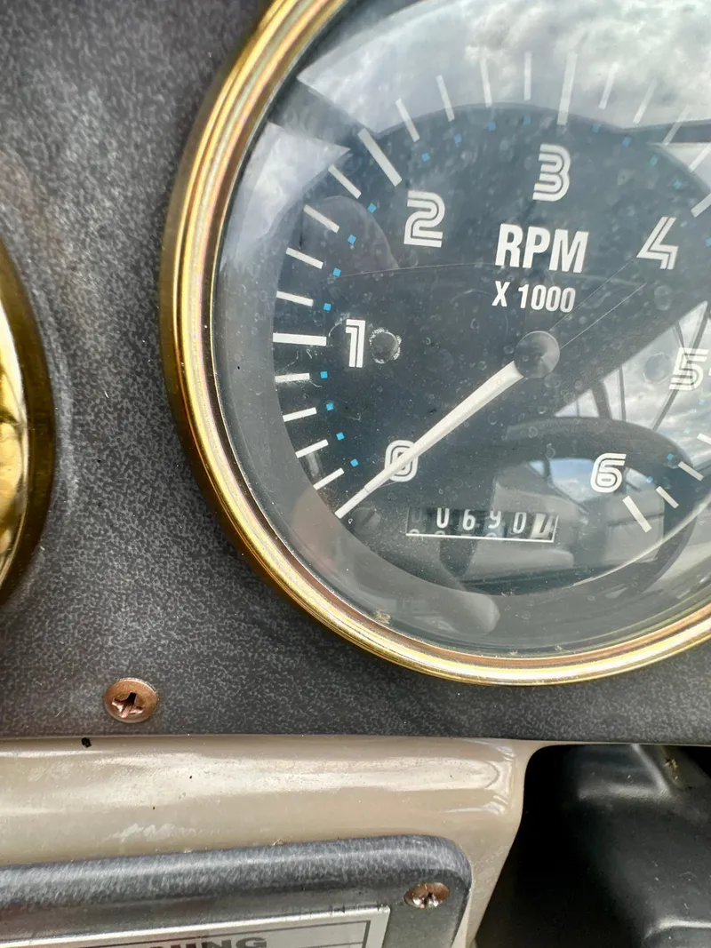 Slide: The Image of Close-up of RPM gauge on 2000 Carver 396 Motor Yacht dashboard. - 39