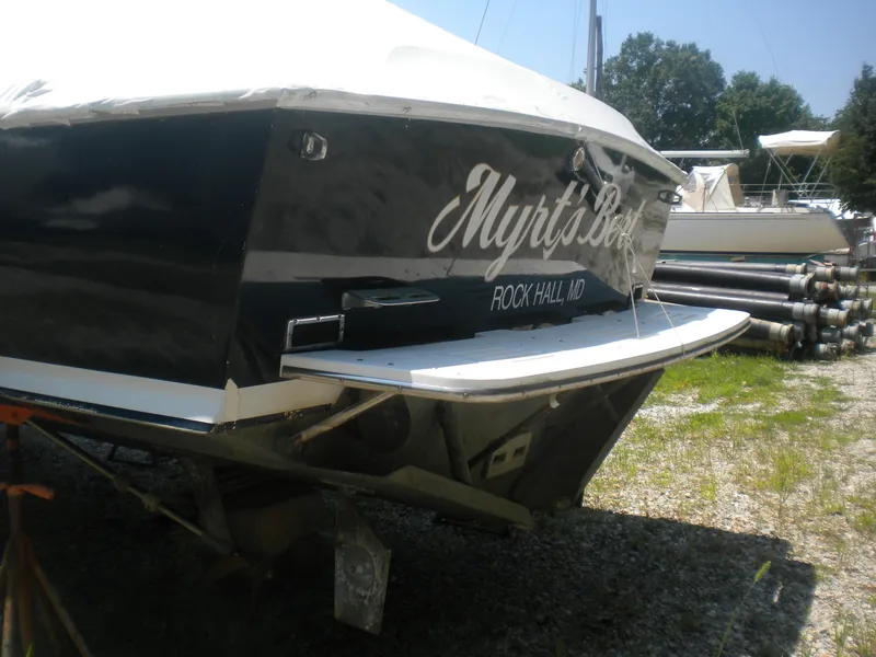 Slide: The Image of 1968 Bertram 31 Bahia Mar boat, "Myrt's Bet," docked in Rock Hall, MD. - 41