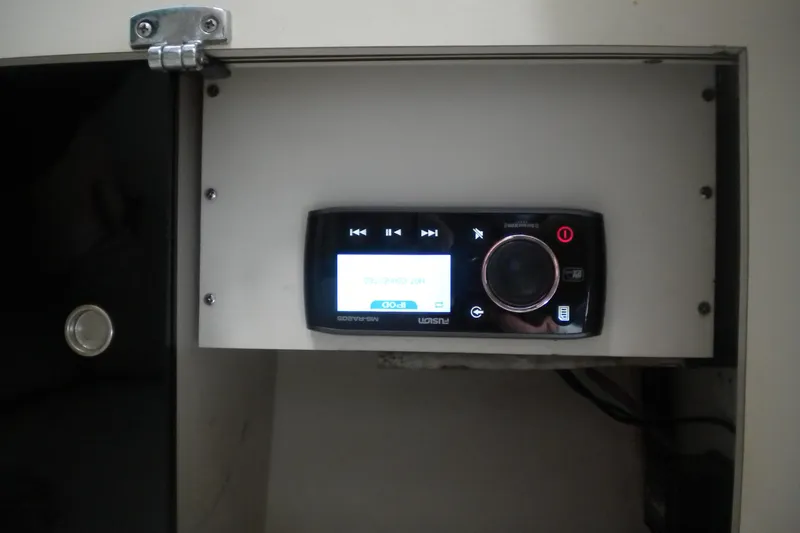 Slide: The Image of Control panel inside a 1968 Bertram 31 Bahia Mar boat compartment. - 8