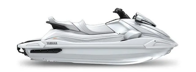 Slide: The Image of 2025 Yamaha WaveRunner VX Cruiser® with Audio, sleek white design, side view. - 1