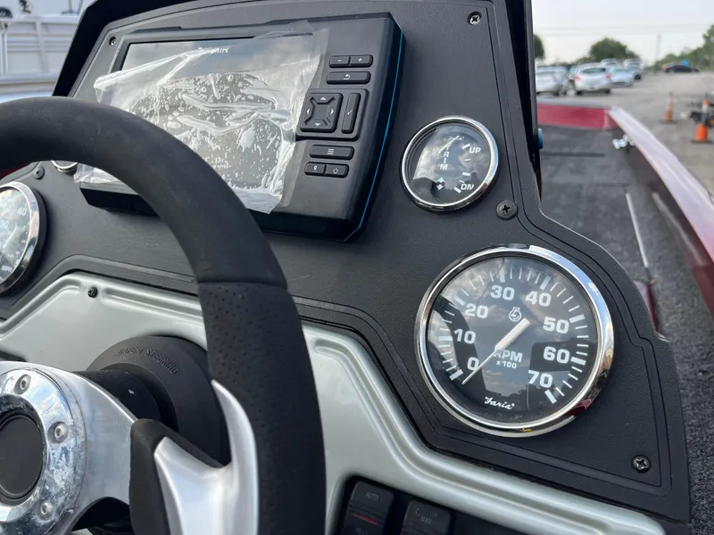 Slide: The Image of Close-up of 2016 Ranger RT 178 Tournament edition dashboard with gauges and steering wheel. - 37