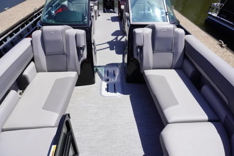 Slide: The Image of 2024 Premier 250 Solaris boat interior with spacious seating and modern design. - 2
