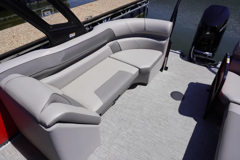 Slide: The Image of 2024 Premier 250 Solaris boat interior with luxurious seating and modern design. - 8