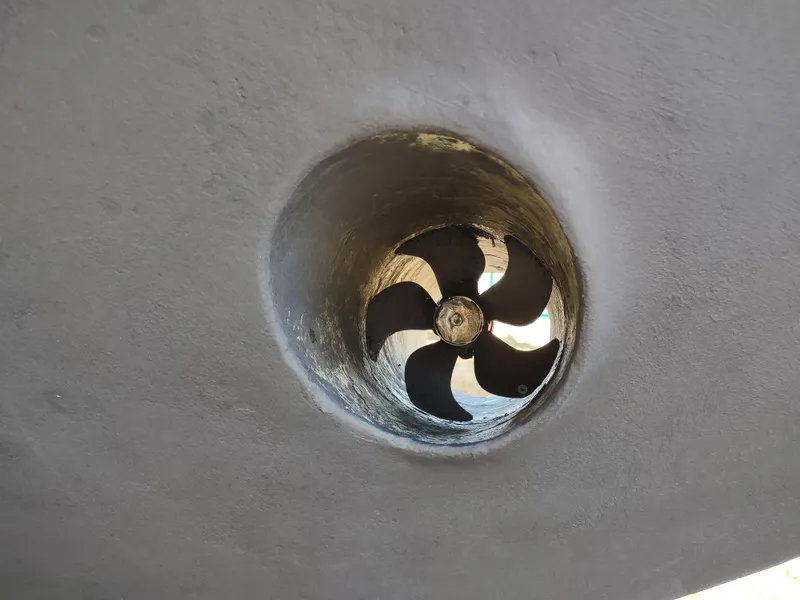 Slide: The Image of Close-up of a 2008 Mainship 30 Pilot II Sedan boat propeller. - 44