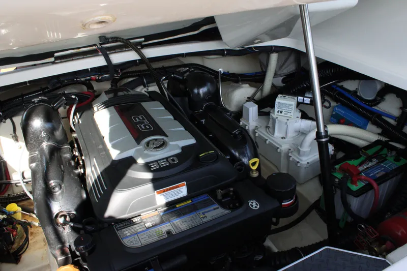 Slide: The Image of 2019 Formula 270 Bowrider engine compartment with 350 horsepower engine. - 23