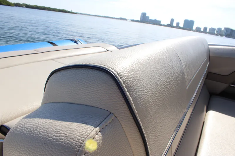 Slide: The Image of 2019 Formula 270 Bowrider leather seating with ocean view and city skyline. - 7