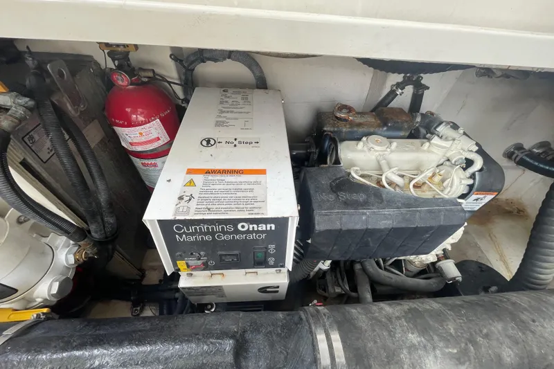 Slide: The Image of Cummins Onan marine generator in 2009 Sea Ray 40 Sundancer engine room. - 47