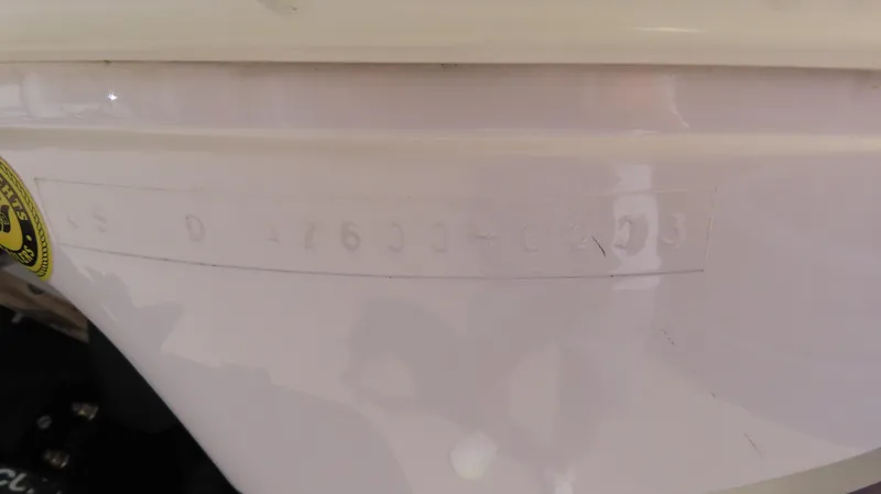 Slide: The Image of Close-up of 2003 Donzi 28 ZX Open hull identification number. - 7