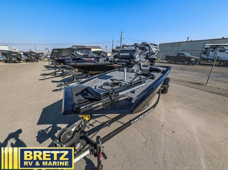Slide: The Image of 2025 Pro 170 boat at Bretz RV & Marine dealership, parked outdoors. - 3