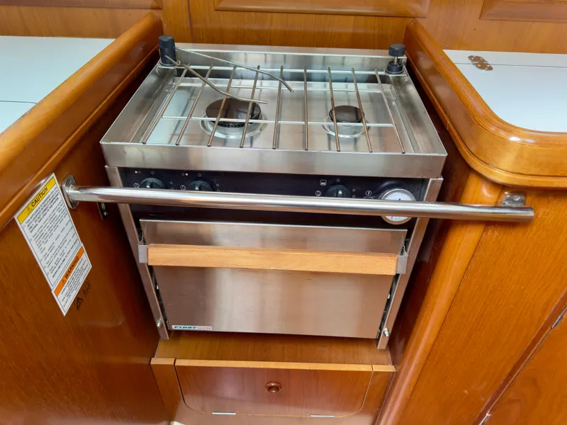 Slide: The Image of Stainless steel stove in 2001 Beneteau Oceanis 331 yacht kitchen. - 11