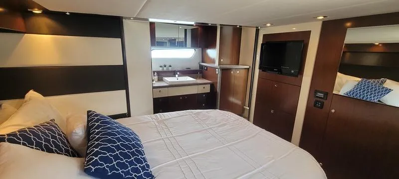 Slide: The Image of Luxurious bedroom interior of 2011 Cruisers Yachts 48 Cantius with modern amenities. - 20