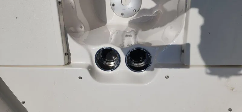 Slide: The Image of Close-up of 2025 Key West 239 FS boat exhaust ports. - 27