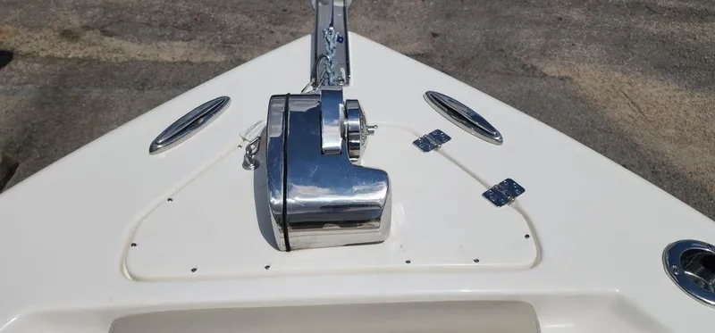 Slide: The Image of Bow of 2025 Key West 239 FS boat with anchor winch. - 29