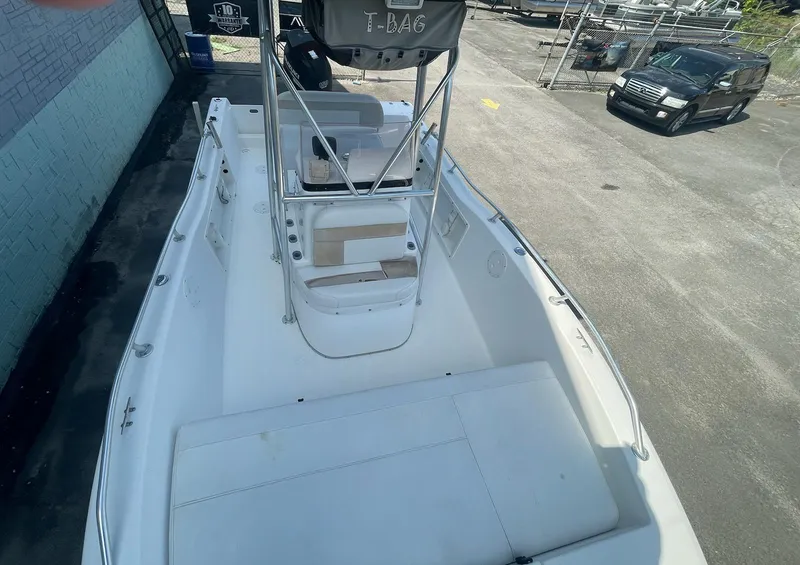 Slide: The Image of 2007 ProKat CS200 boat, aerial view, white deck, parked outdoors. - 8