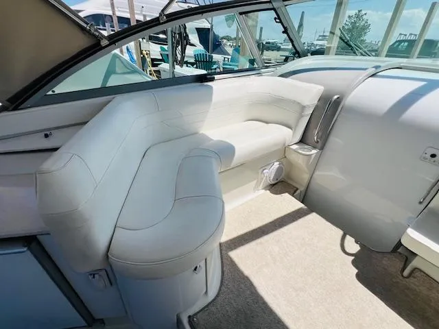 Slide: The Image of Interior seating of 2000 Formula 41 PC boat with white upholstery. - 8