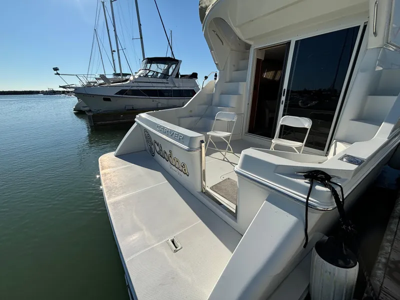 Slide: The Image of 2008 Carver 360 Sport Sedan docked at marina, sunny day. - 10