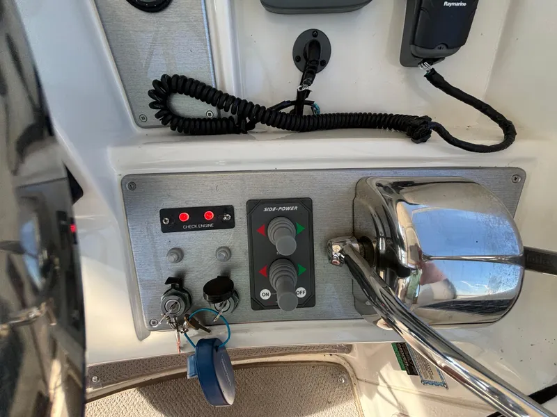 Slide: The Image of Control panel of a 2008 Carver 360 Sport Sedan boat. - 16