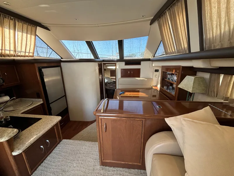 Slide: The Image of Luxurious interior of 2008 Carver 360 Sport Sedan yacht with elegant wood finishes. - 36