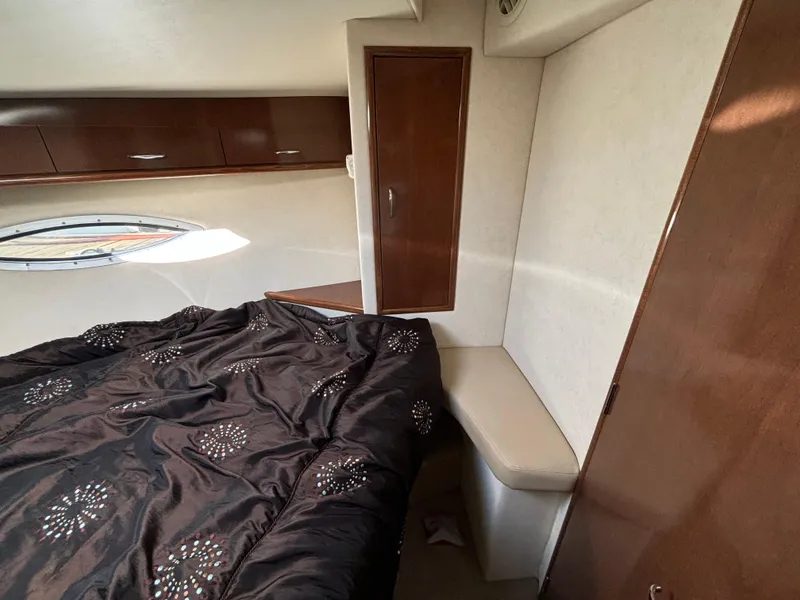 Slide: The Image of Interior cabin of 2008 Carver 360 Sport Sedan with bed and storage. - 45
