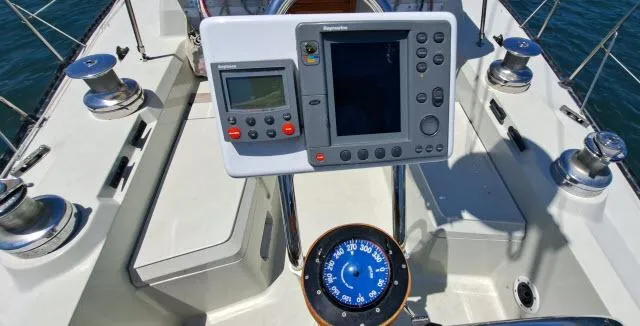 Slide: The Image of Sailboat cockpit with navigation instruments, C&C 38 MKIII, 1987 model. - 14